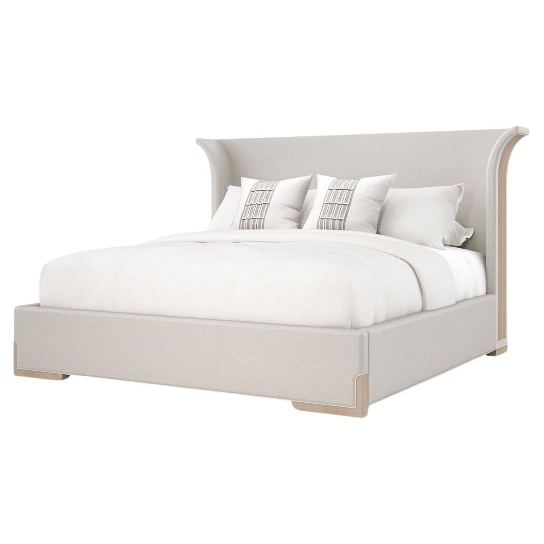 Flared Modern Upholstered Bed - Queen For Sale