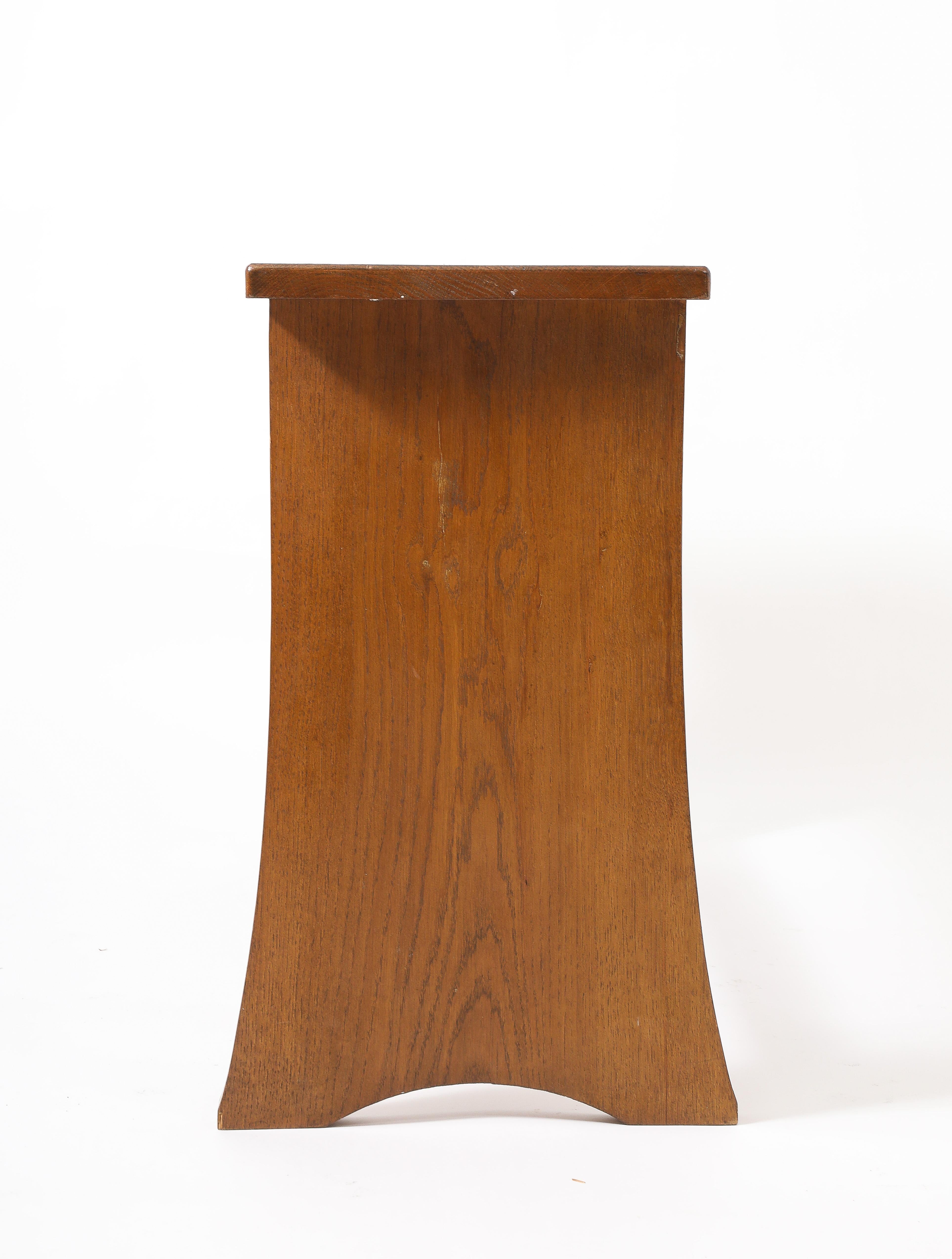 Flared Oak Console, France 1950's For Sale 4