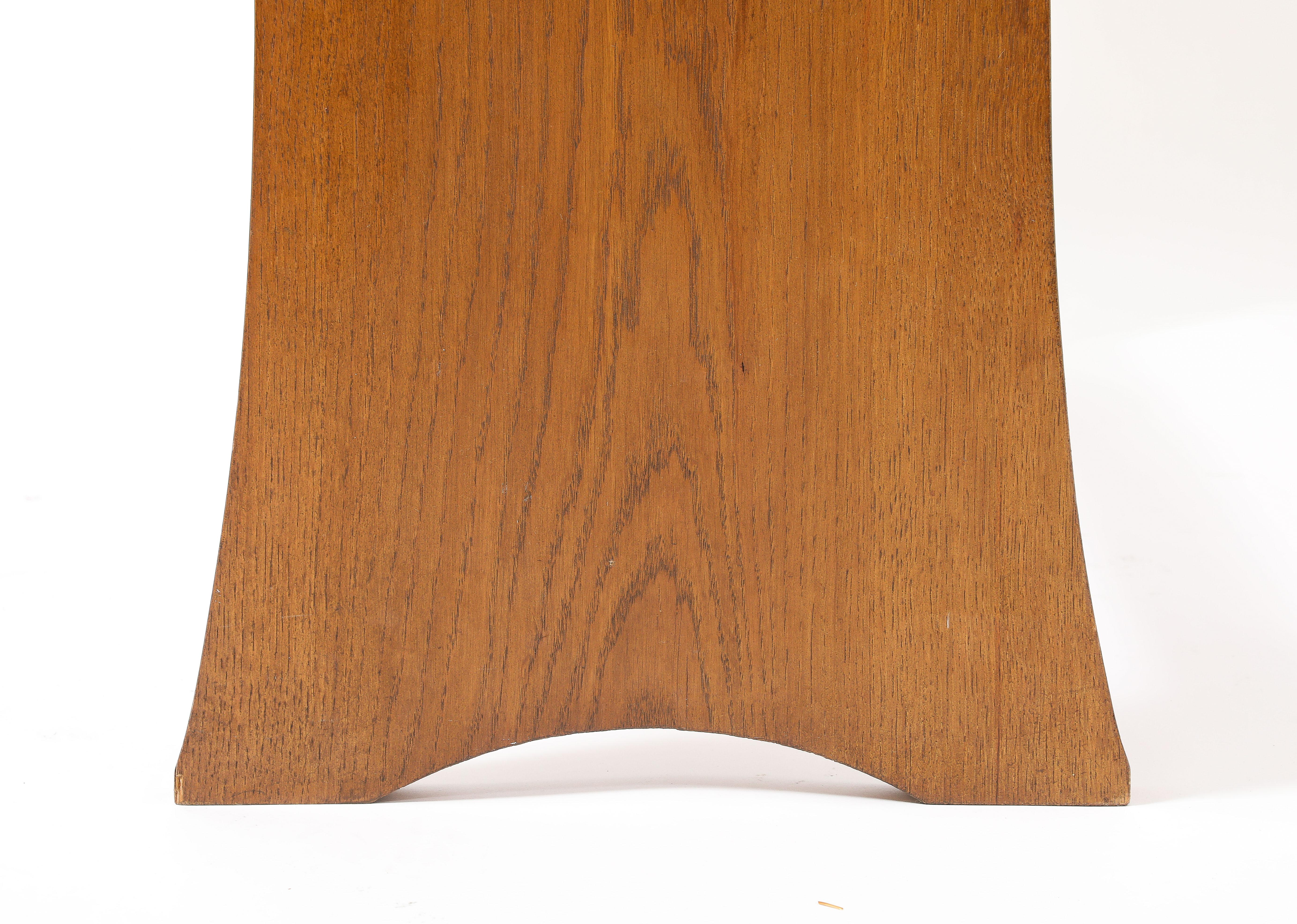 Flared Oak Console, France 1950's For Sale 5
