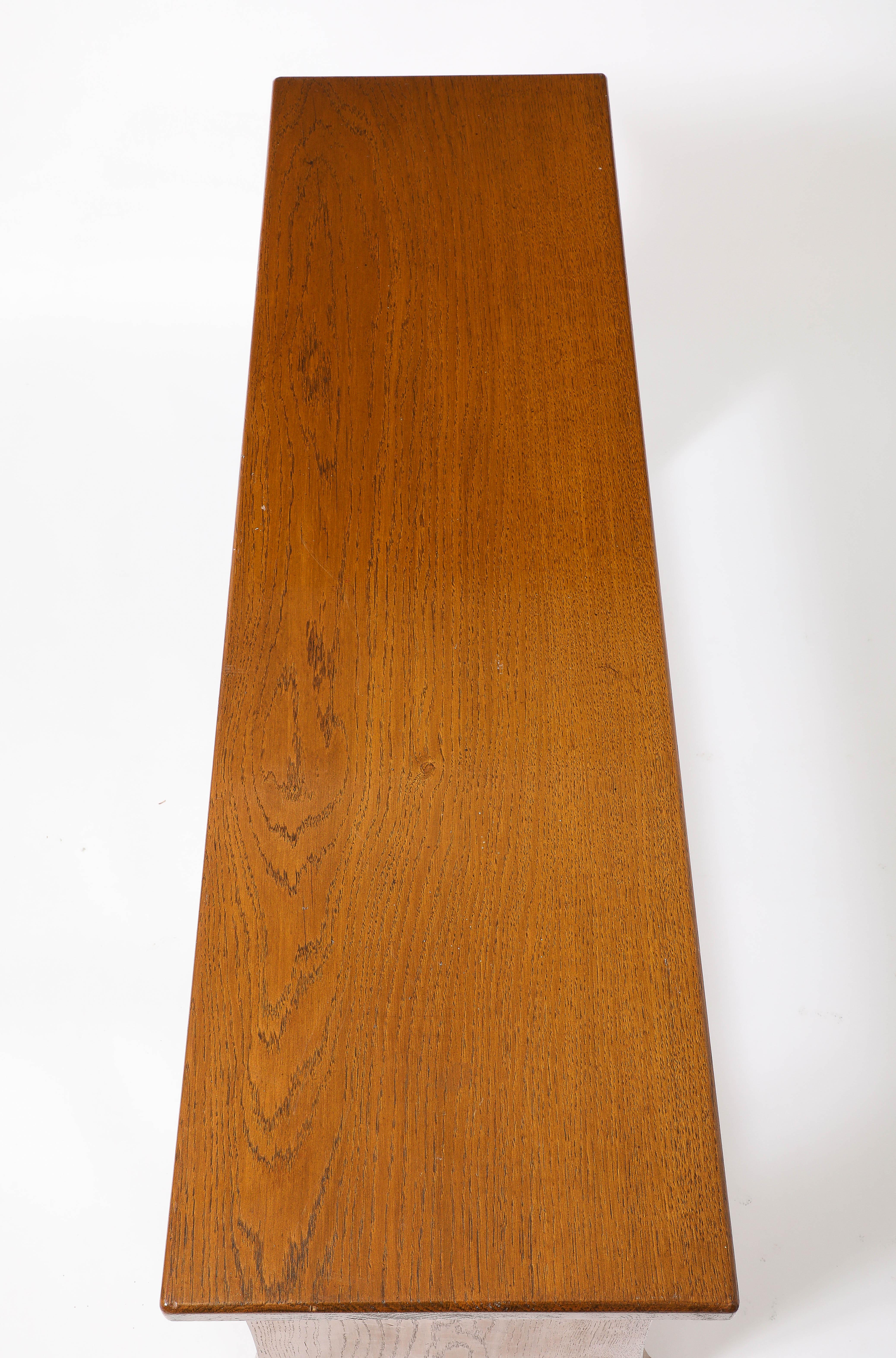 Flared Oak Console, France 1950's For Sale 3