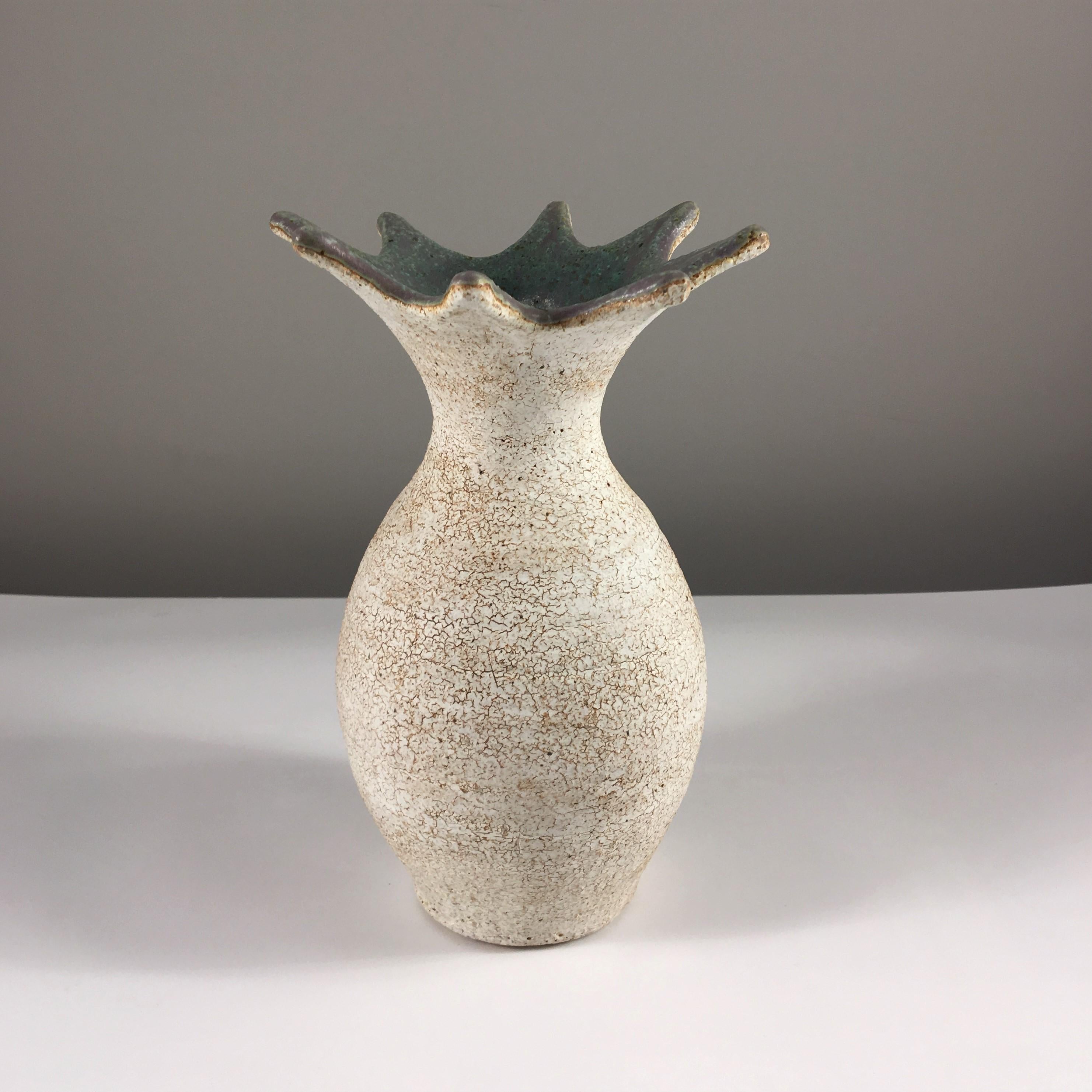Organic Modern Flared Vase Pottery by Yumiko Kuga For Sale