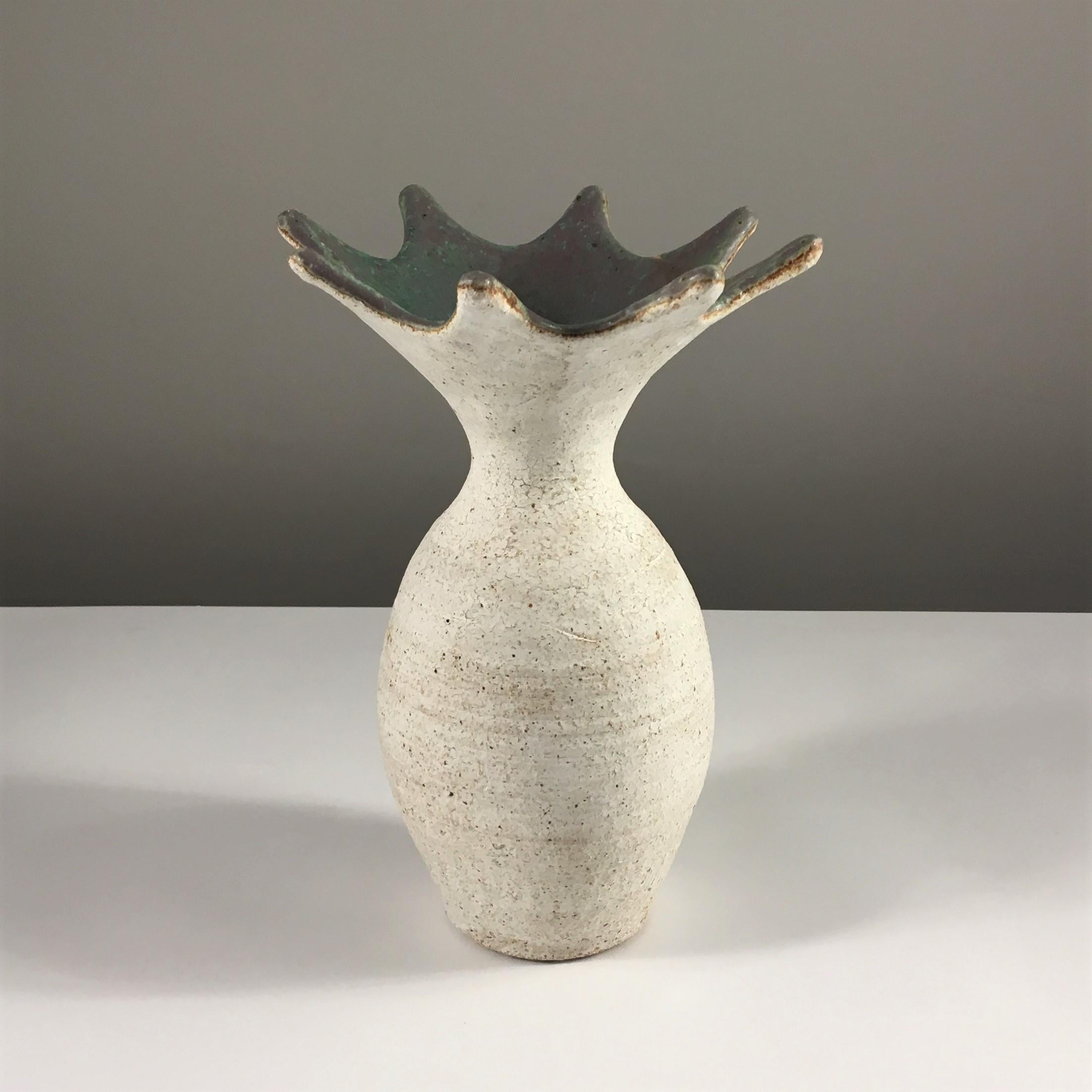 Ceramic Flared Vase by Yumiko Kuga. Dimensions: H 9