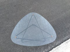 F.Lasbleiz, Gueridon in Lacquered Metal and Glass, Airborne Edition, circa 1954