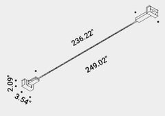 Lampe murale Flash 6 par David Groppi en câble noir mat