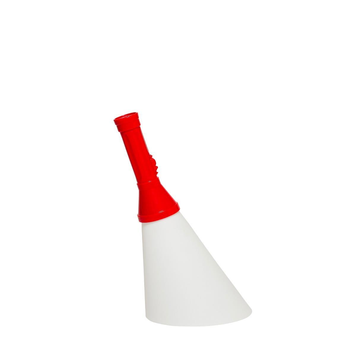 Italian Flash Lamp with Rechargeable Led in Red Polyethylene by Studio Job For Sale