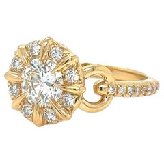Flash Ring, Yellow Gold, Diamond and Diamond Paved