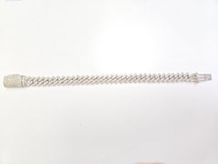 FLASH SALE, 6.85 ct Natural Diamond Cuban Bracelet in 14K White Gold 7"