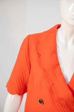 Flashy Sweet Orange Vintage Long Coat