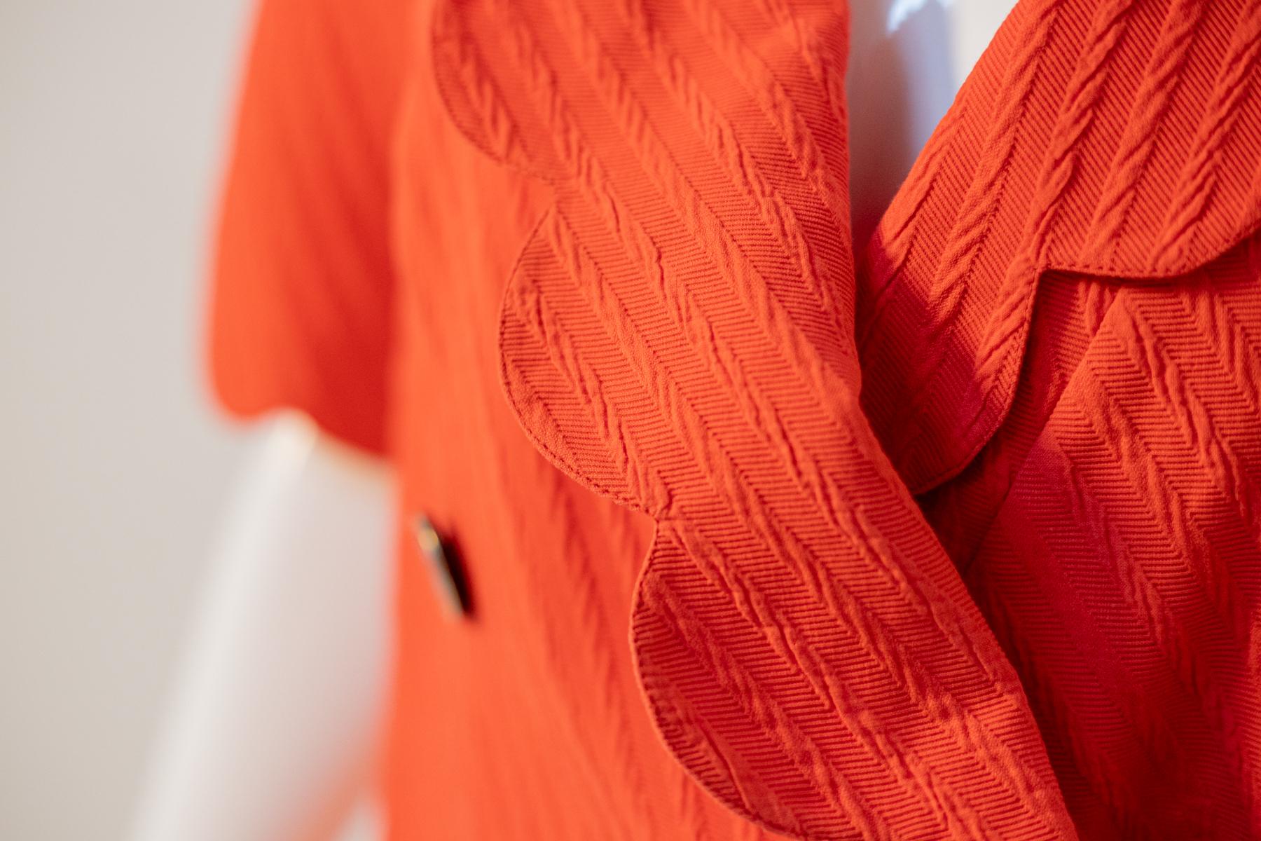 Women's Flashy Sweet Orange Vintage Long Coat For Sale