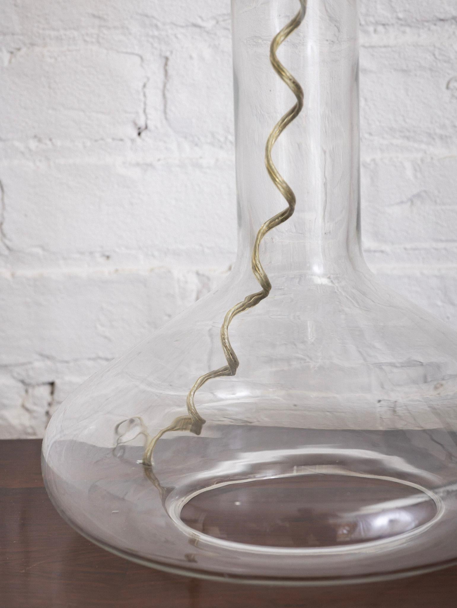 Flask Form Glass Lamp with Cord Detail 3