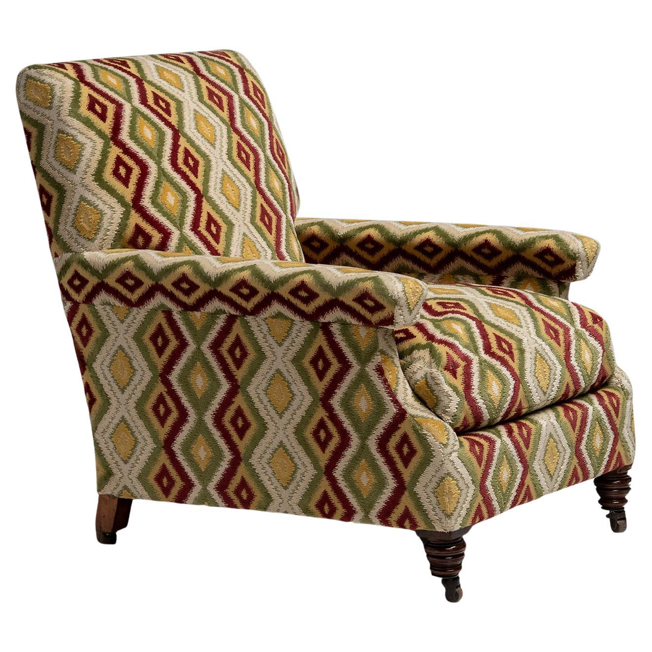 Flat Arm Library Chair, England circa 1880 For Sale