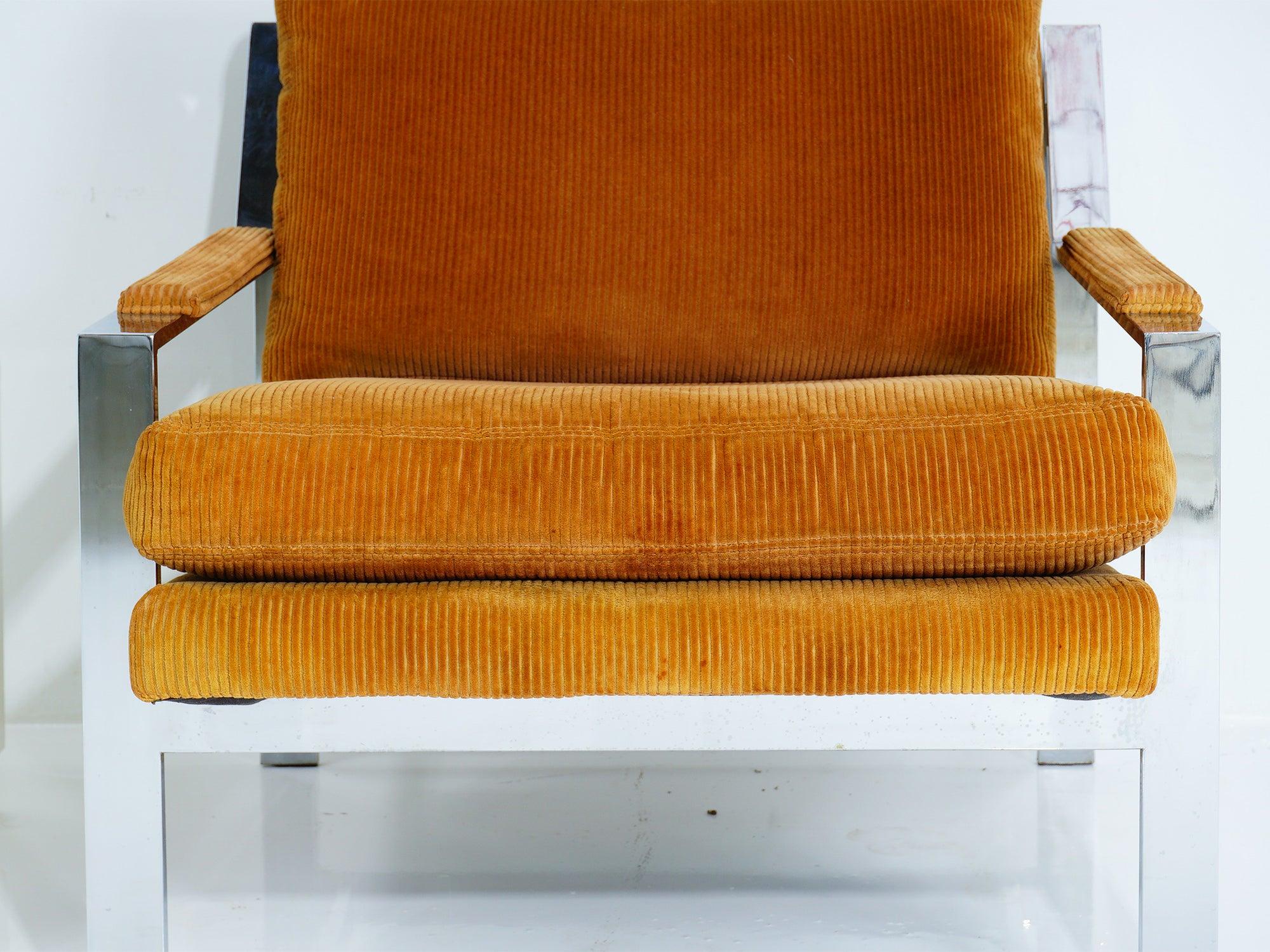 Fabric Flat Bar Arm Chair by Cy Mann, 1970s
