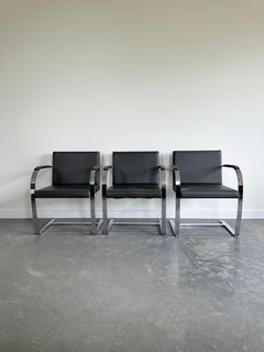 Flat Bar Brno model 255 chairs in charcoal leather