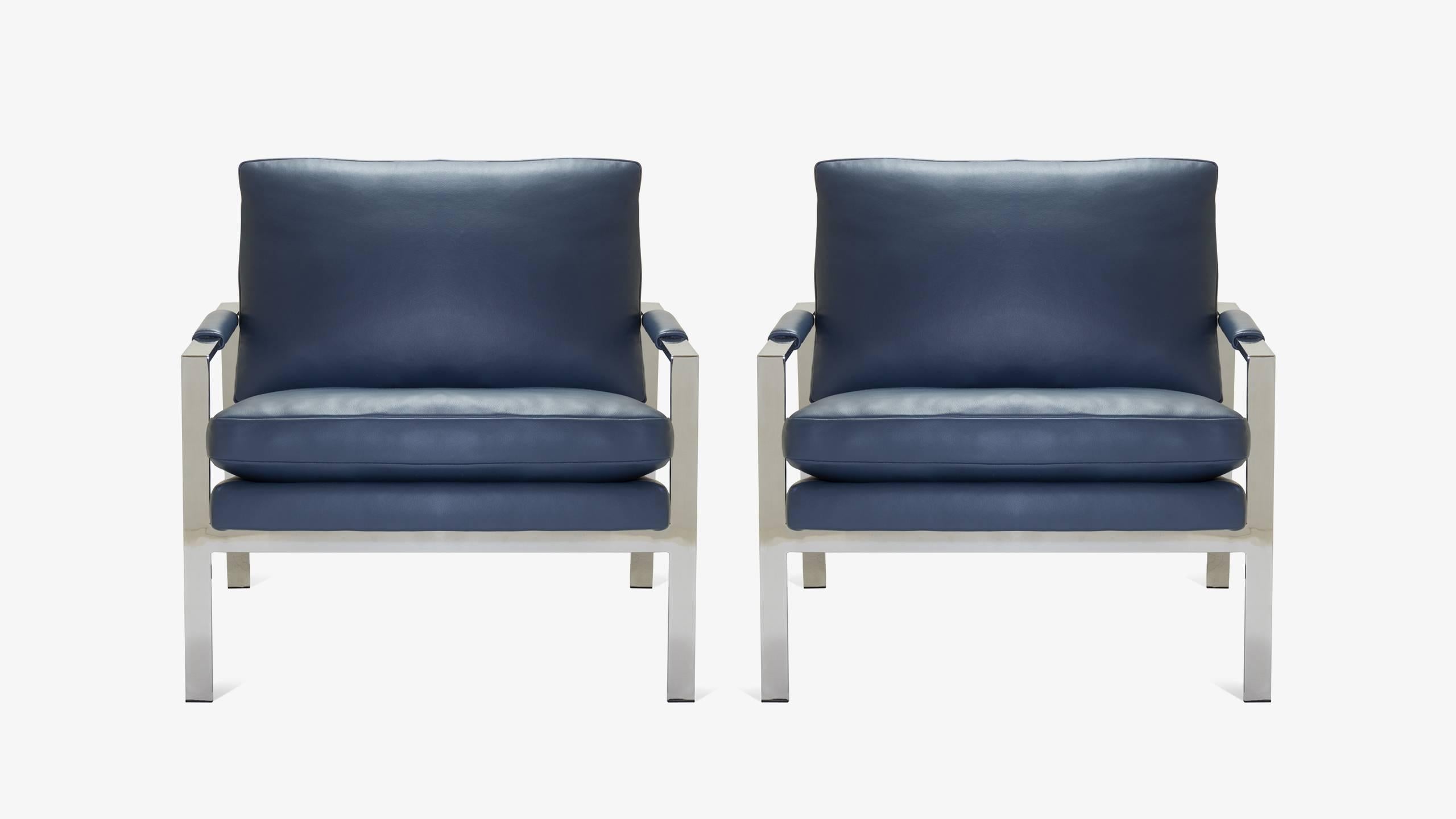 navy leather chairs