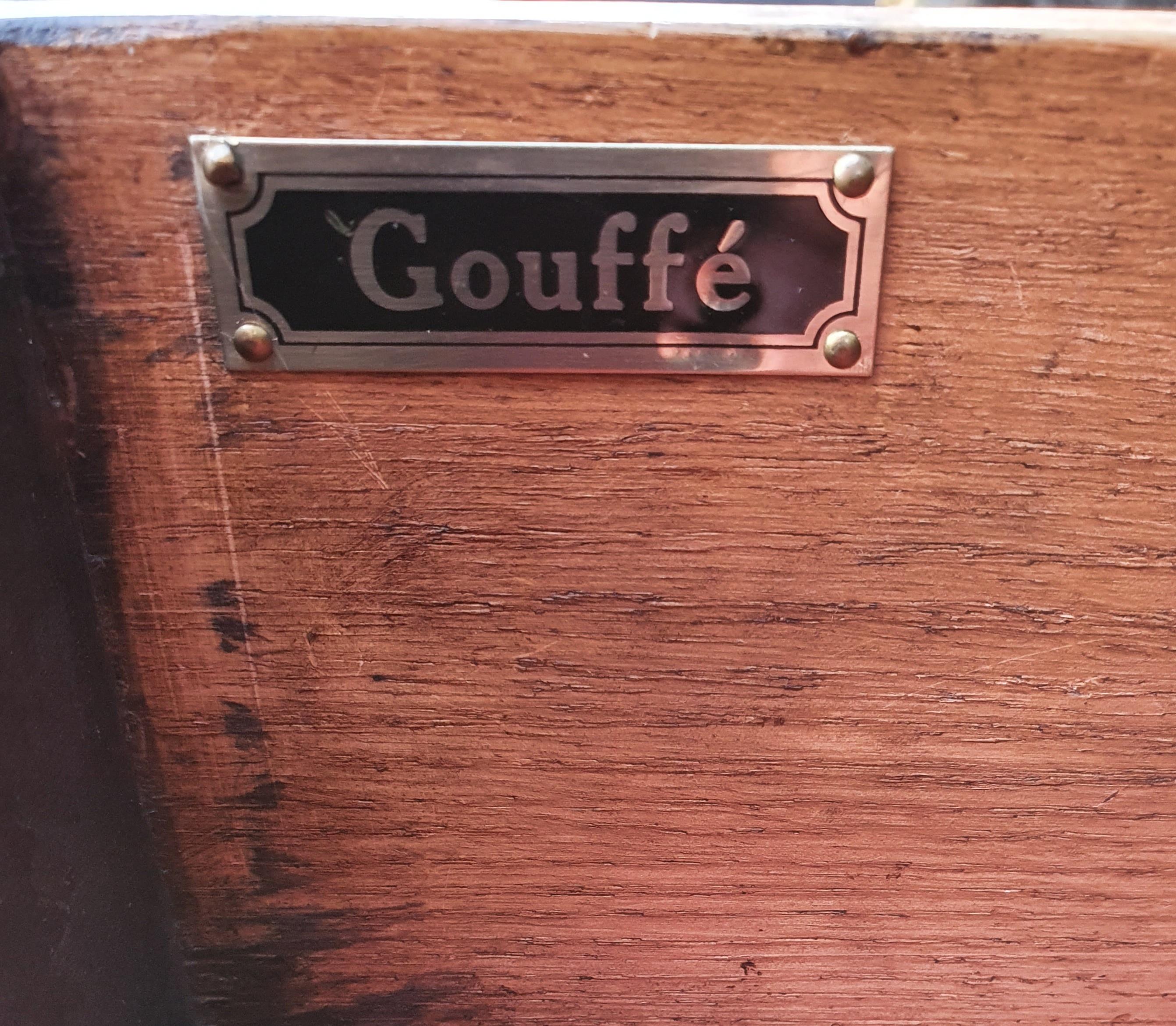 Flacher Schreibtisch aus geschwärztem Holz und Bronze, Stil Napoléon III, Maison Gouffé (Boullemarketerie) im Angebot