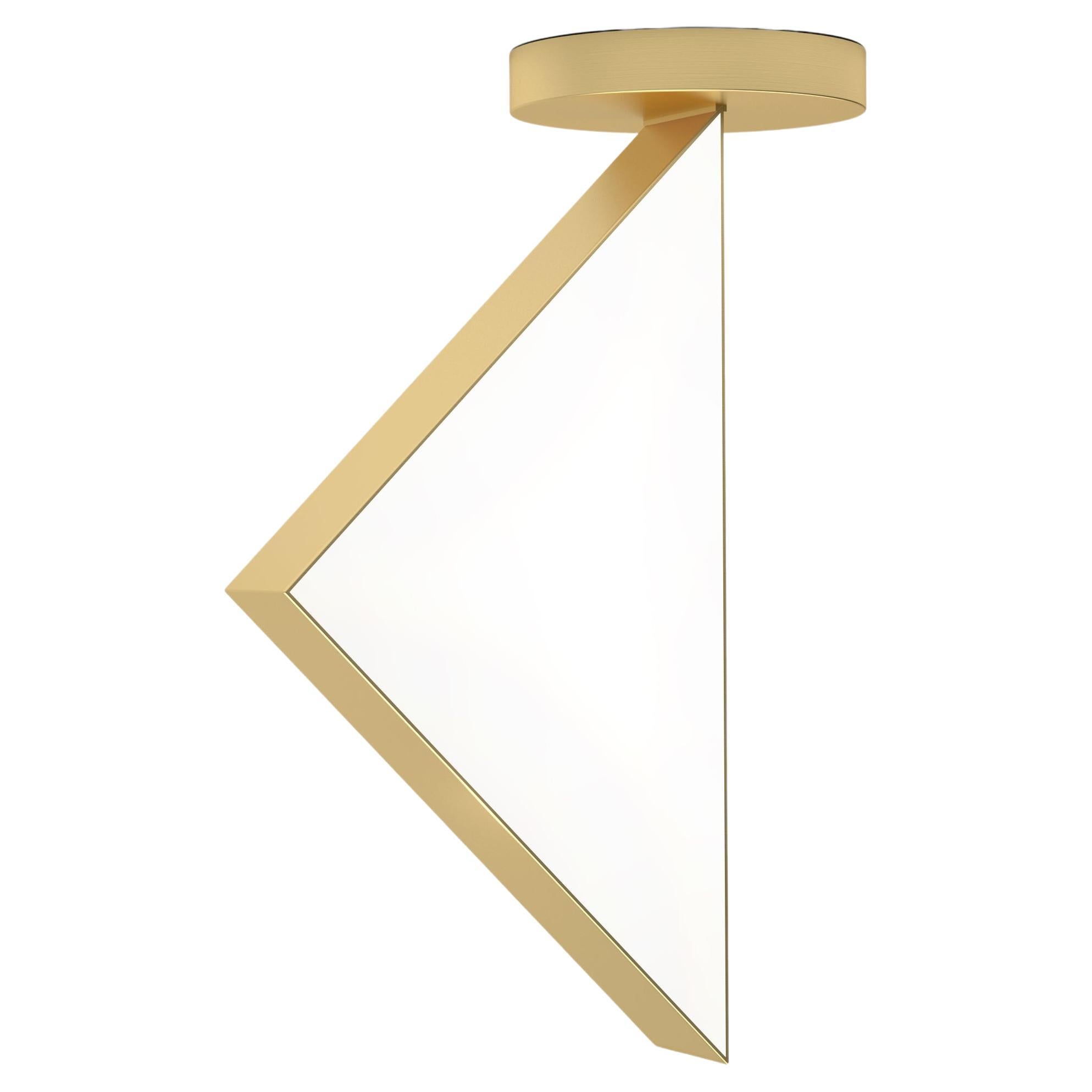 Flat Circle Triangle Brass Ceiling Light by Atelier Areti