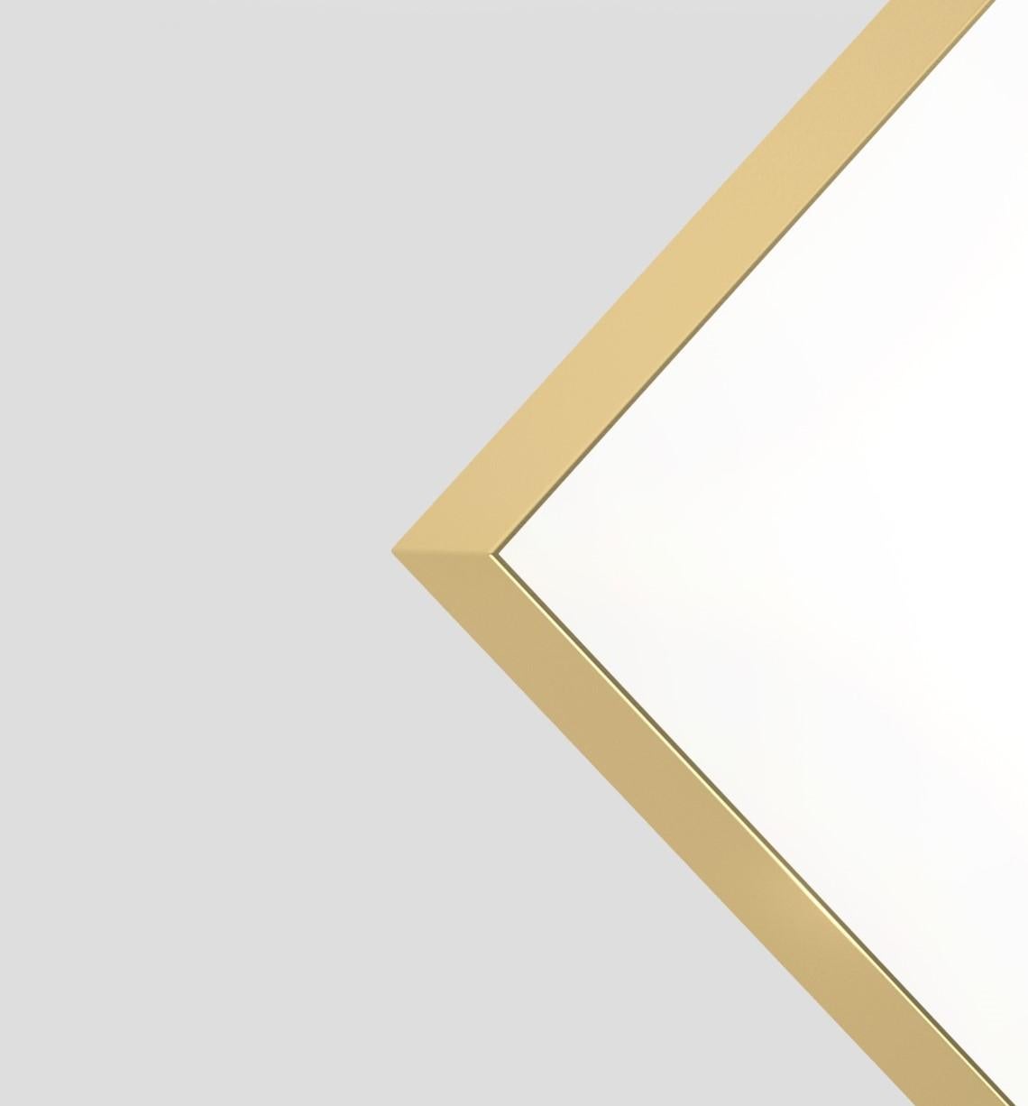 German Flat Circle Triangle Brass Ceiling Light II by Atelier Areti For Sale