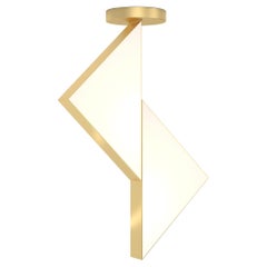 Flat Circle Triangle Brass Ceiling Light II by Atelier Areti