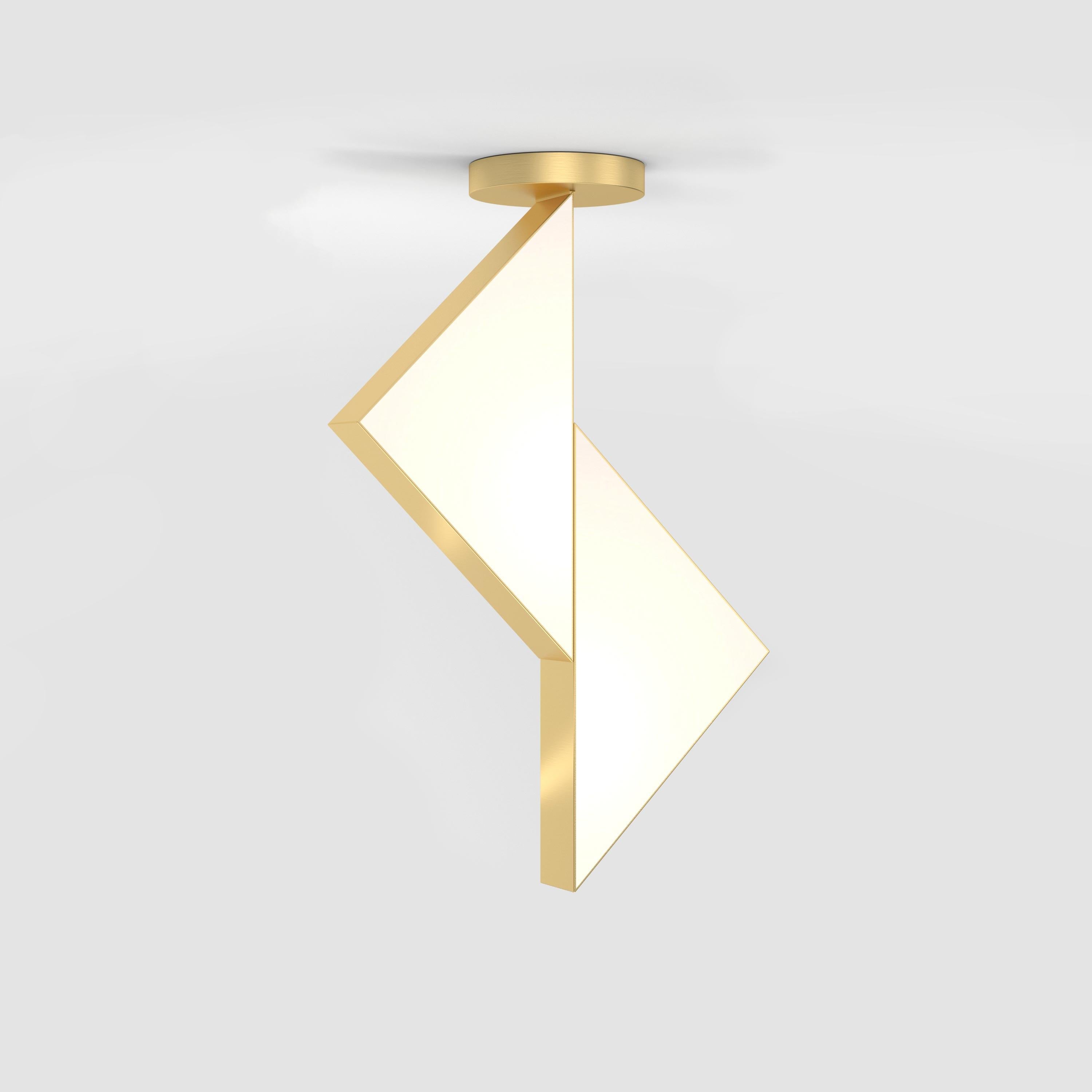 Flat Circle Triangle Nickel Ceiling Light II by Atelier Areti In New Condition For Sale In Geneve, CH
