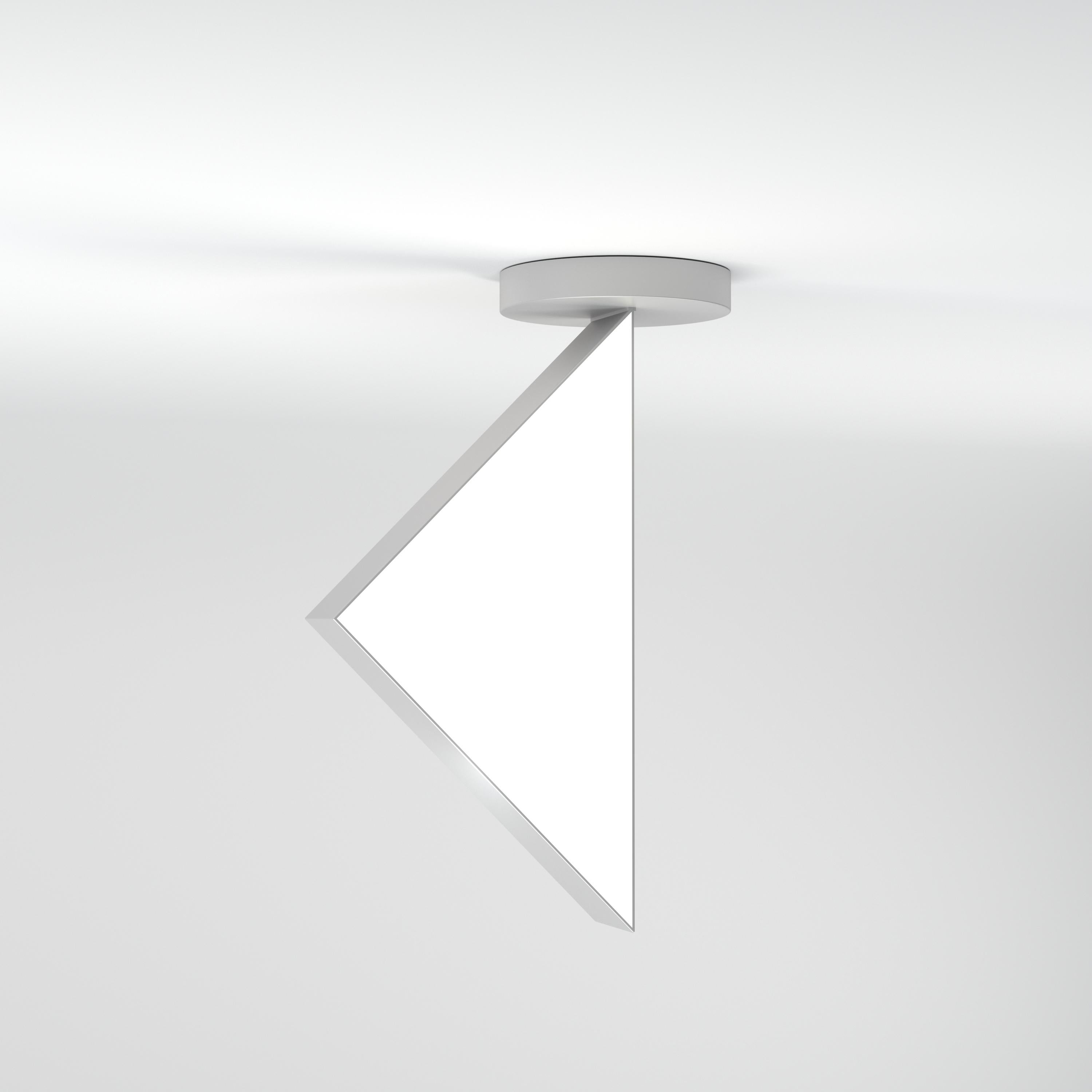 Contemporary Flat Circle Triangle Nickel Ceiling Light II by Atelier Areti For Sale