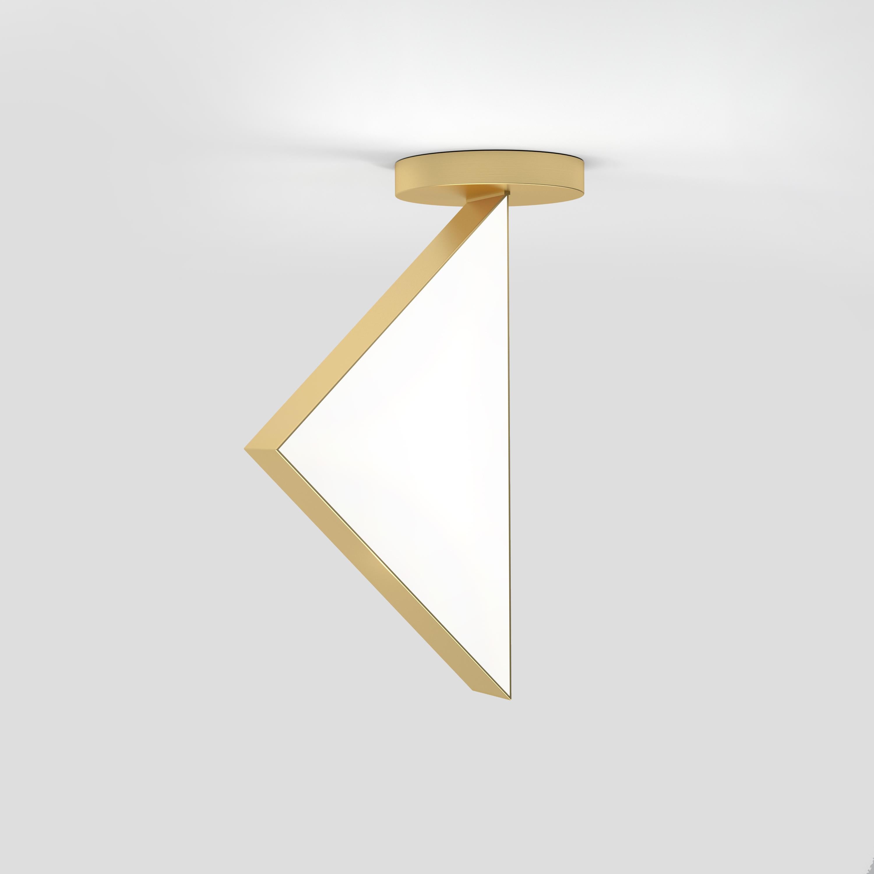 Flat Circle Triangle Nickel Ceiling Light II by Atelier Areti For Sale 1