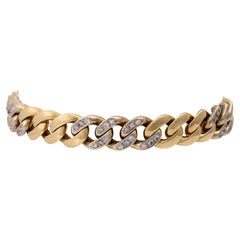 Flat Curb Bracelet with Approx. 1.0 Ct FW-W/Vsi-Si