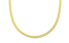 Flat Curb Chain, 18K Gold