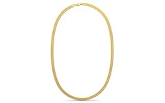 Flat Curb Kette, 18 Karat Gold