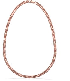 Flat Curb Chain, 18K Rose Gold
