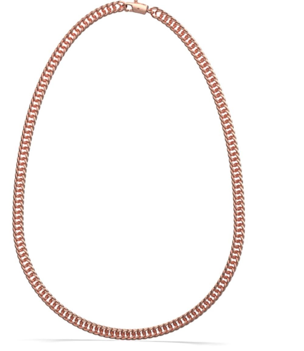Flat Curb Chain, 18K Rose Gold In New Condition For Sale In Leigh-On-Sea, GB