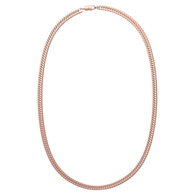 Flat Curb Chain, 18K Rose Gold For Sale
