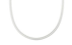 Flat Curb Chain, 18K White Gold