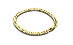 Flat Curb Chain Bracelet, 18k Gold