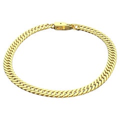 Flaches Curb-Kettenarmband, 18k Gold