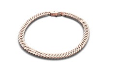 Flat Curb Chain Bracelet, 18k Rose Gold