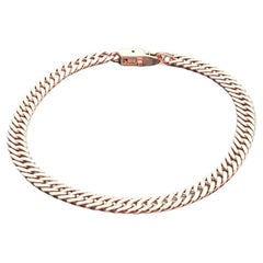 Flat Curb Kettenarmband, 18 Karat Roségold