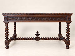 Flat desk – Louis XIII Style – Carved solid oak – 19th century