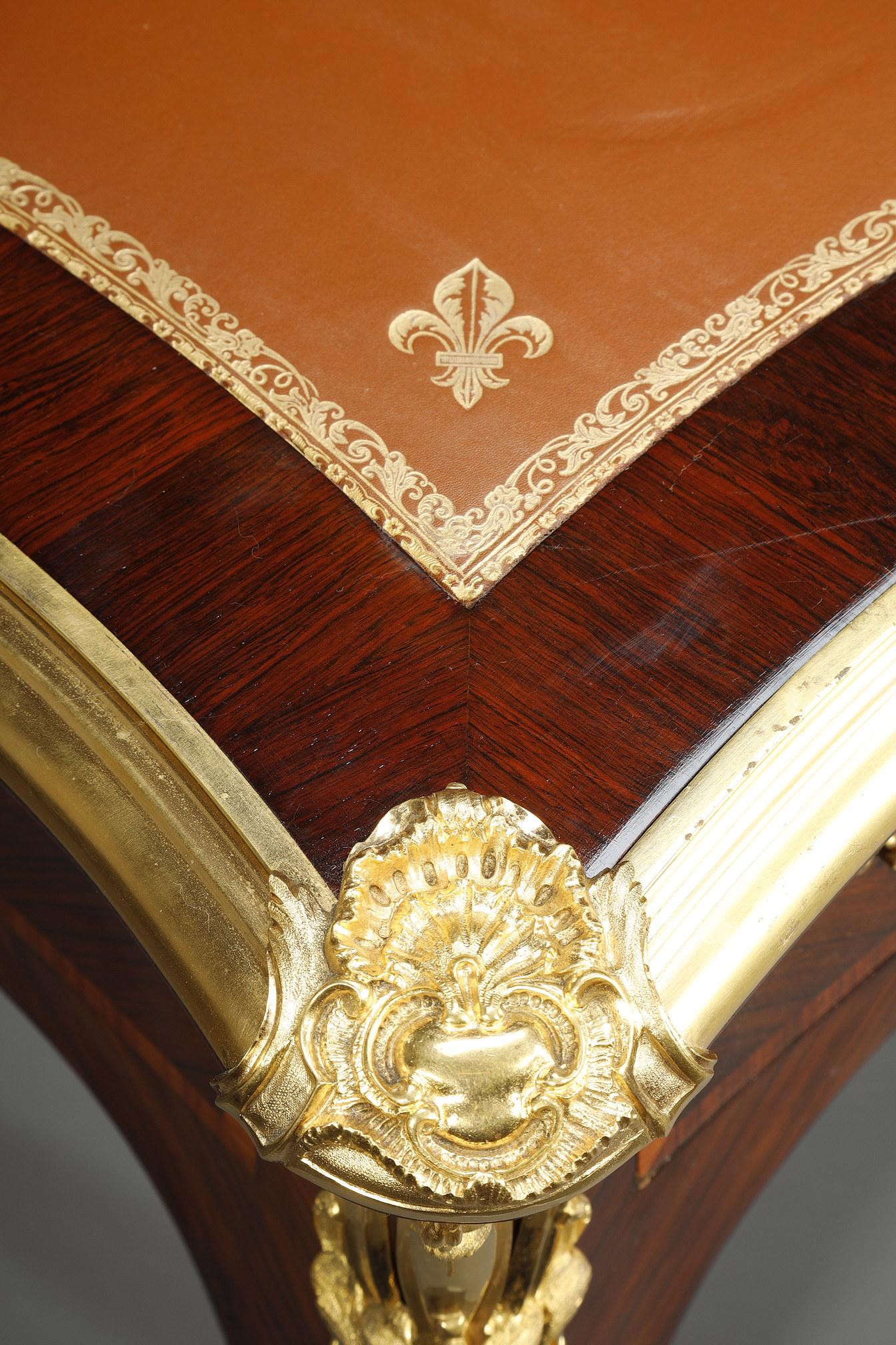 Flat desk of style Louis XV, stamped Maurice Rinck 9