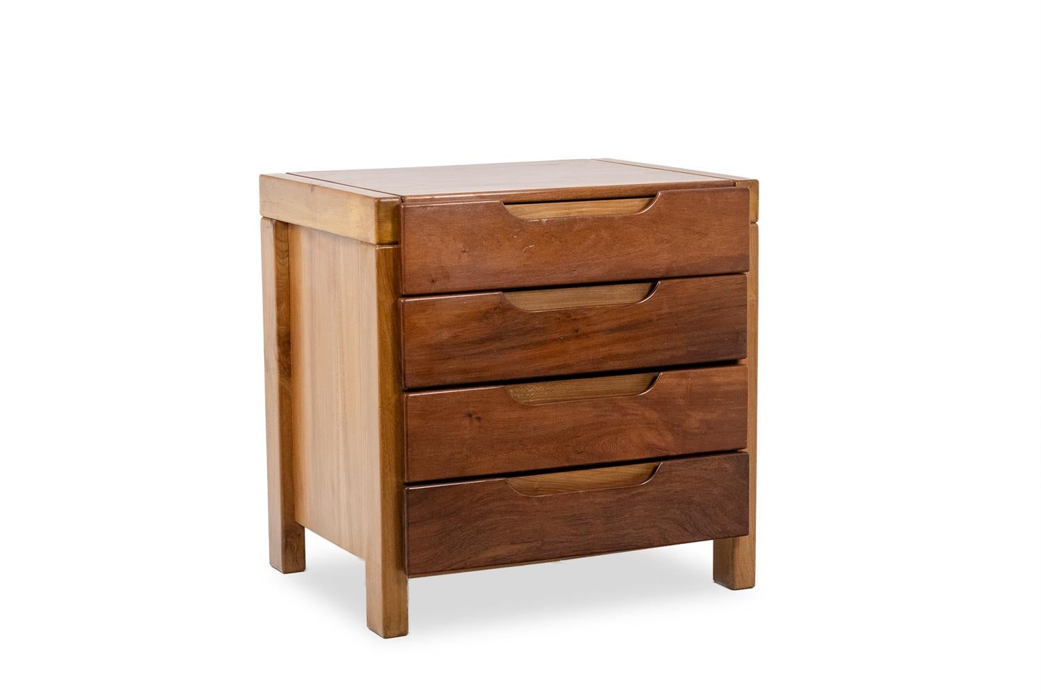 Flat desk with elm wood base, 6 drawers on the front. 1970s im Angebot 3