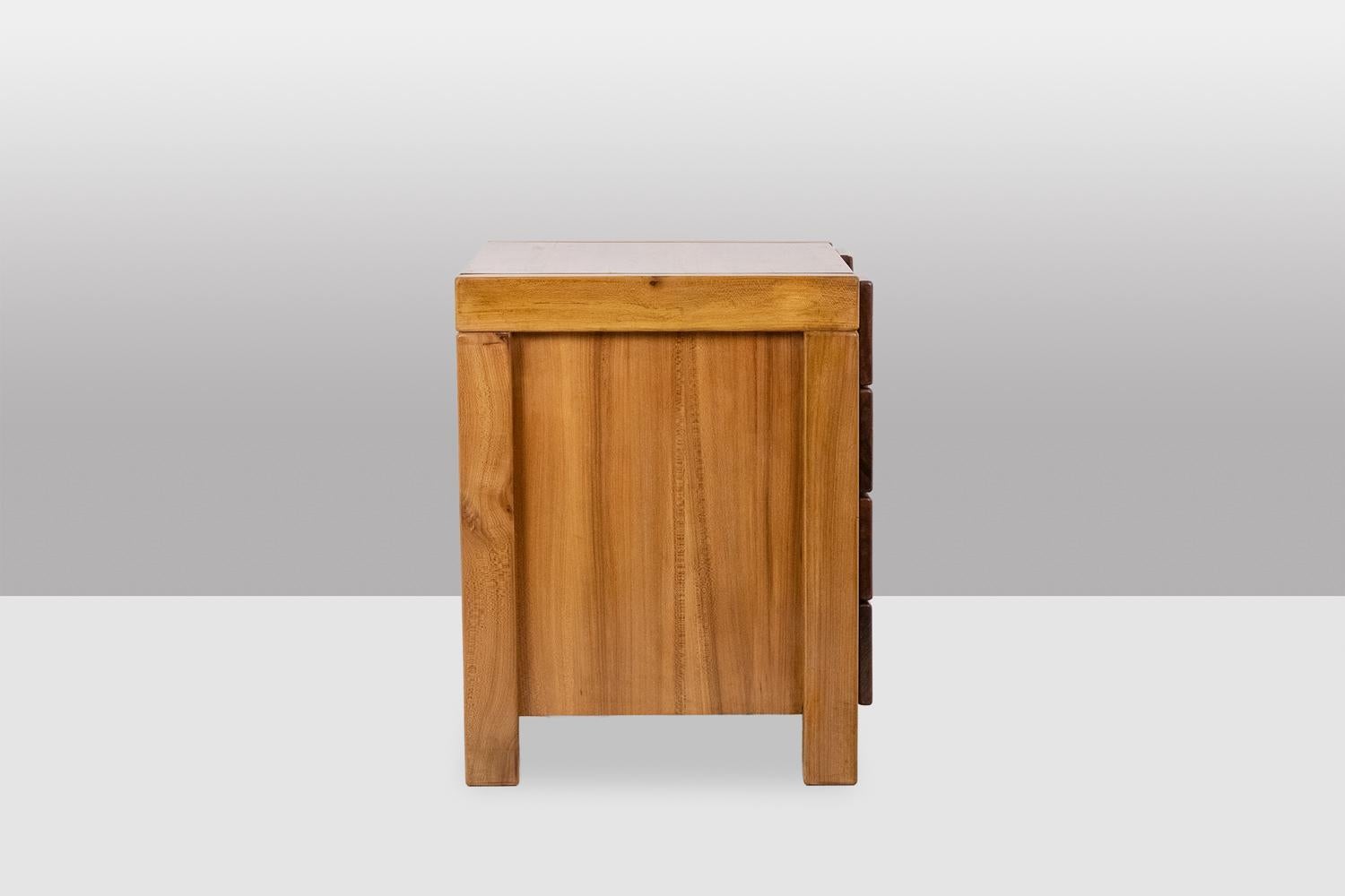 Flat desk with elm wood base, 6 drawers on the front. 1970s im Angebot 11