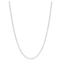Flat Prince of Wales Chain Necklace 24 1/4" - Platinum