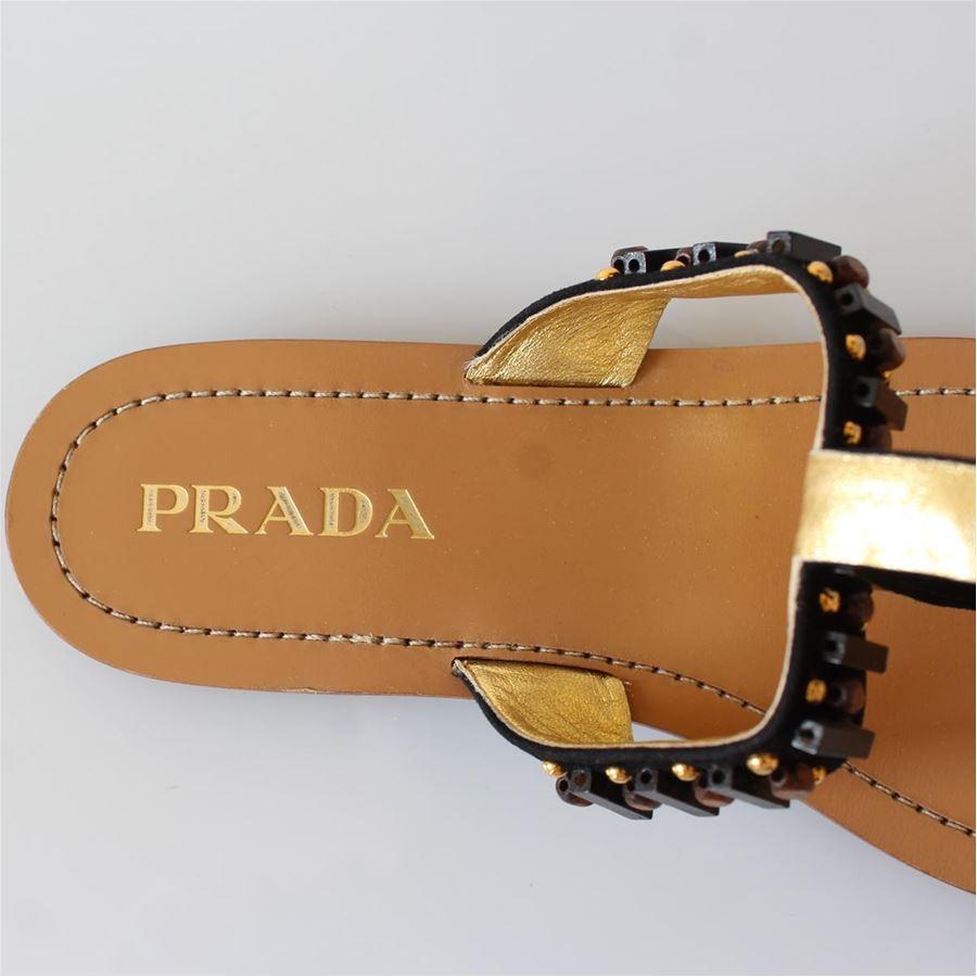 Brown Prada Flat sandal size 37 For Sale