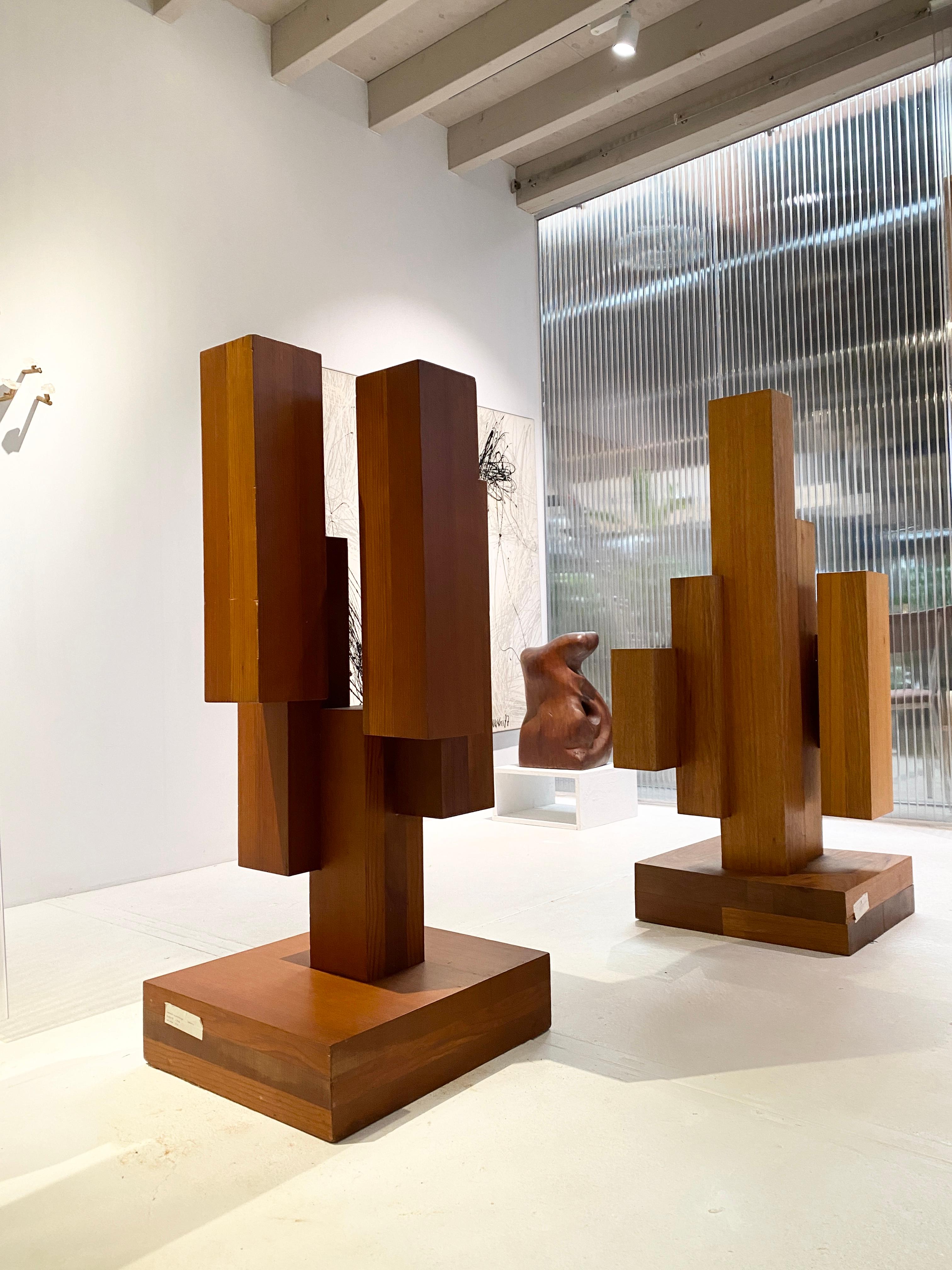 Legno Scultura piatta realizzata in legno di cedro rosso da Jan Hoog, 1984 in vendita