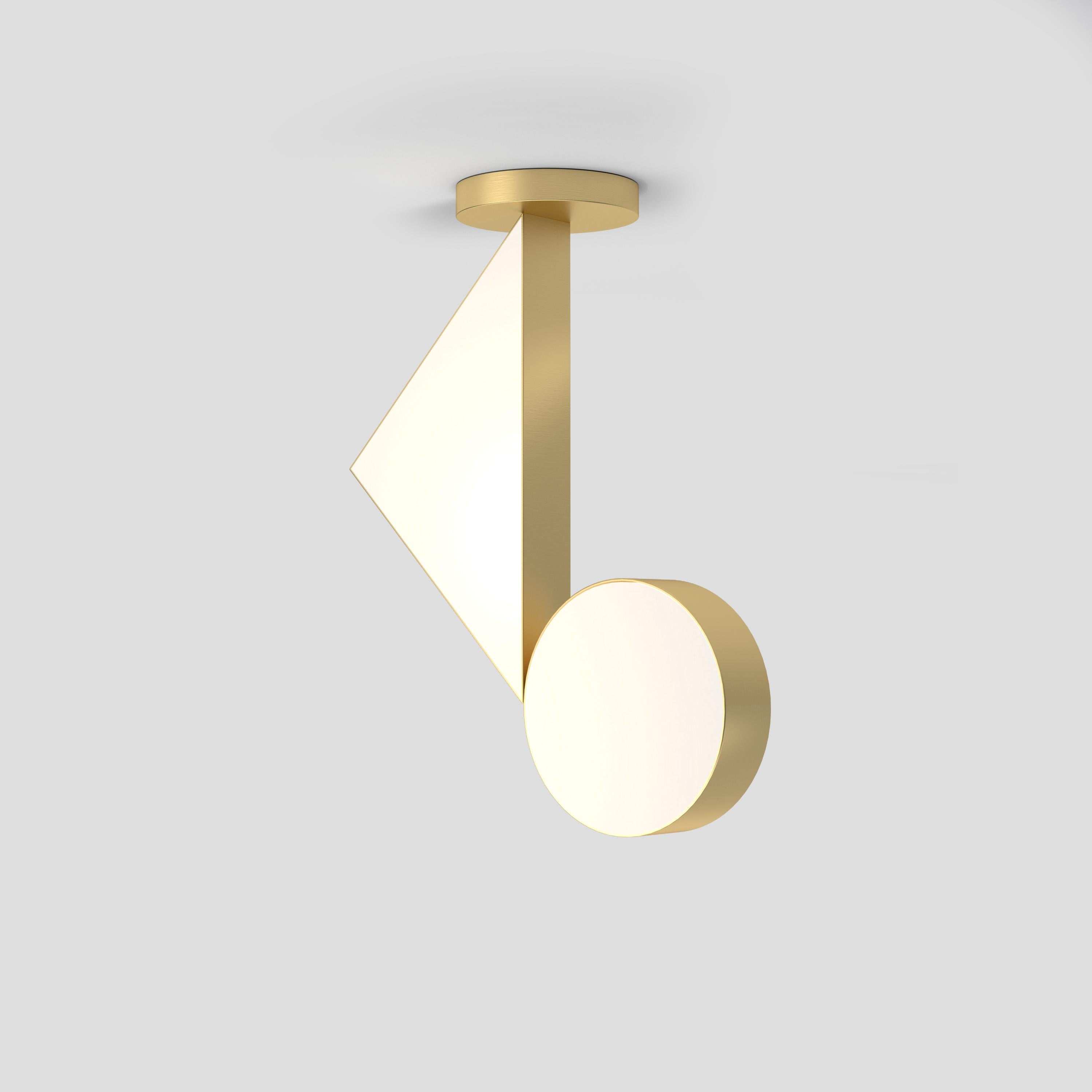 Postmoderno Plafoniera in ottone Flat Shapes di Atelier A Light in vendita