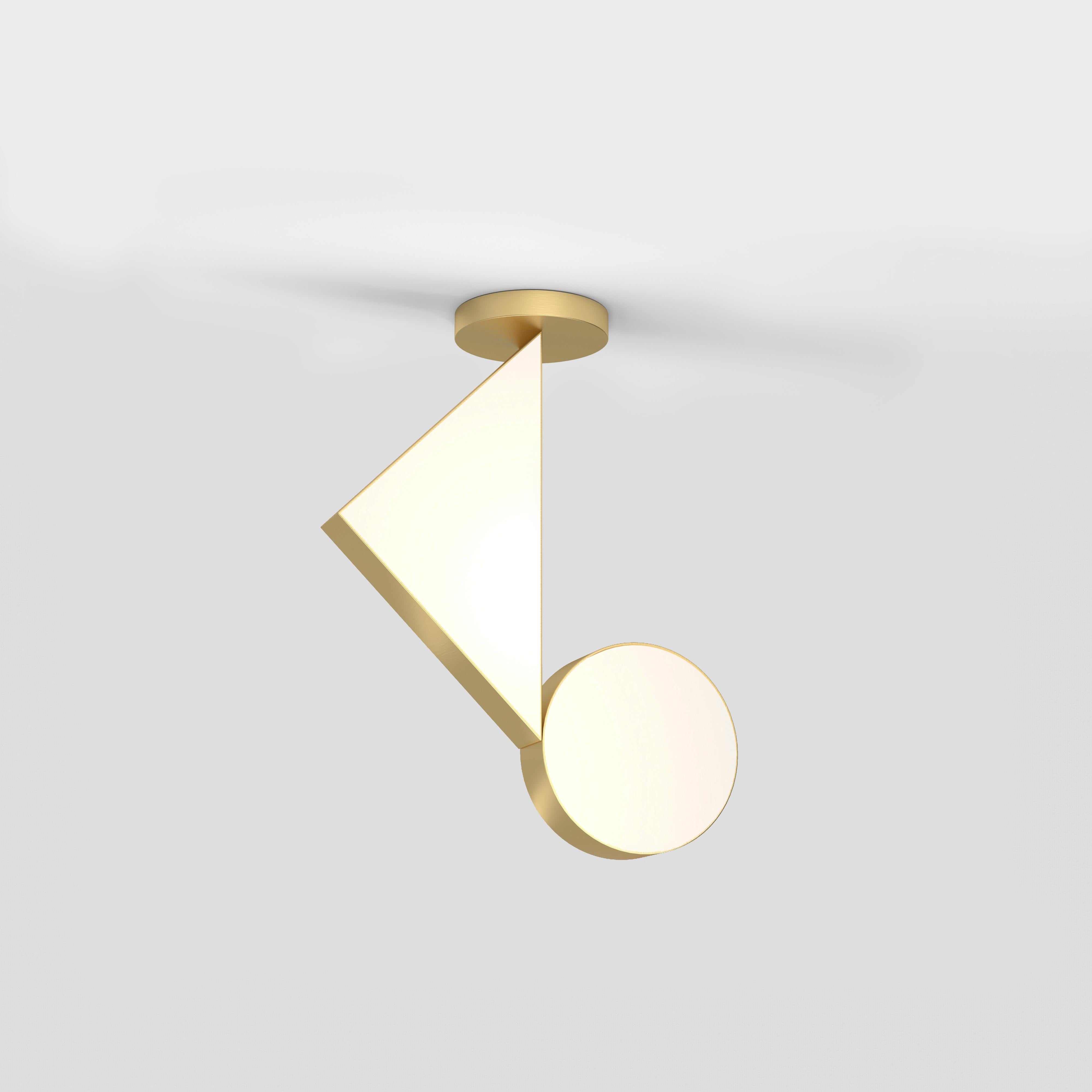 XXI secolo e contemporaneo Plafoniera Flat Shapes in nichel di Atelier A Light in vendita