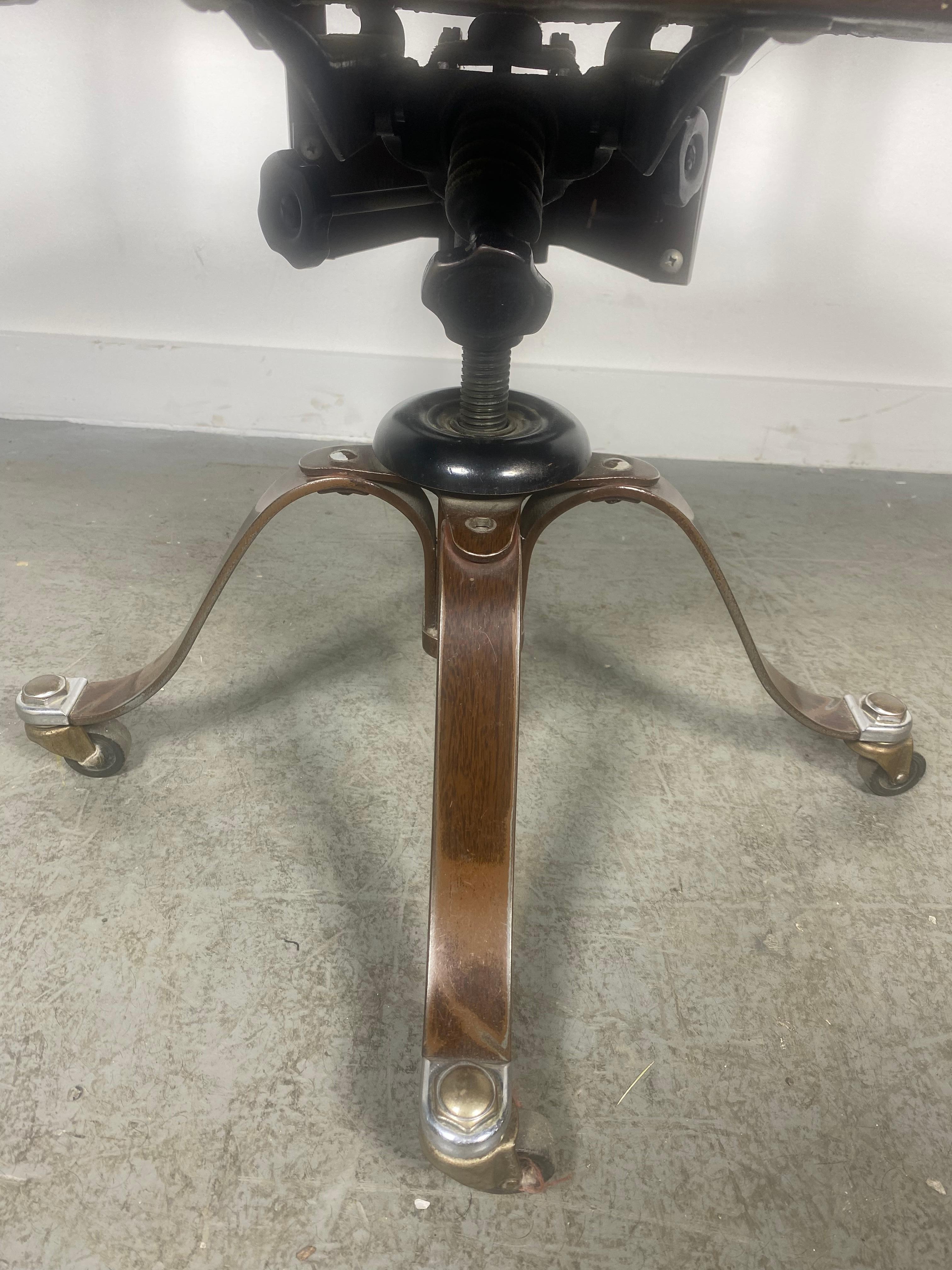 Flat Steel Industrial Task Chair by Remington Rand..original , pure unmolested For Sale 2