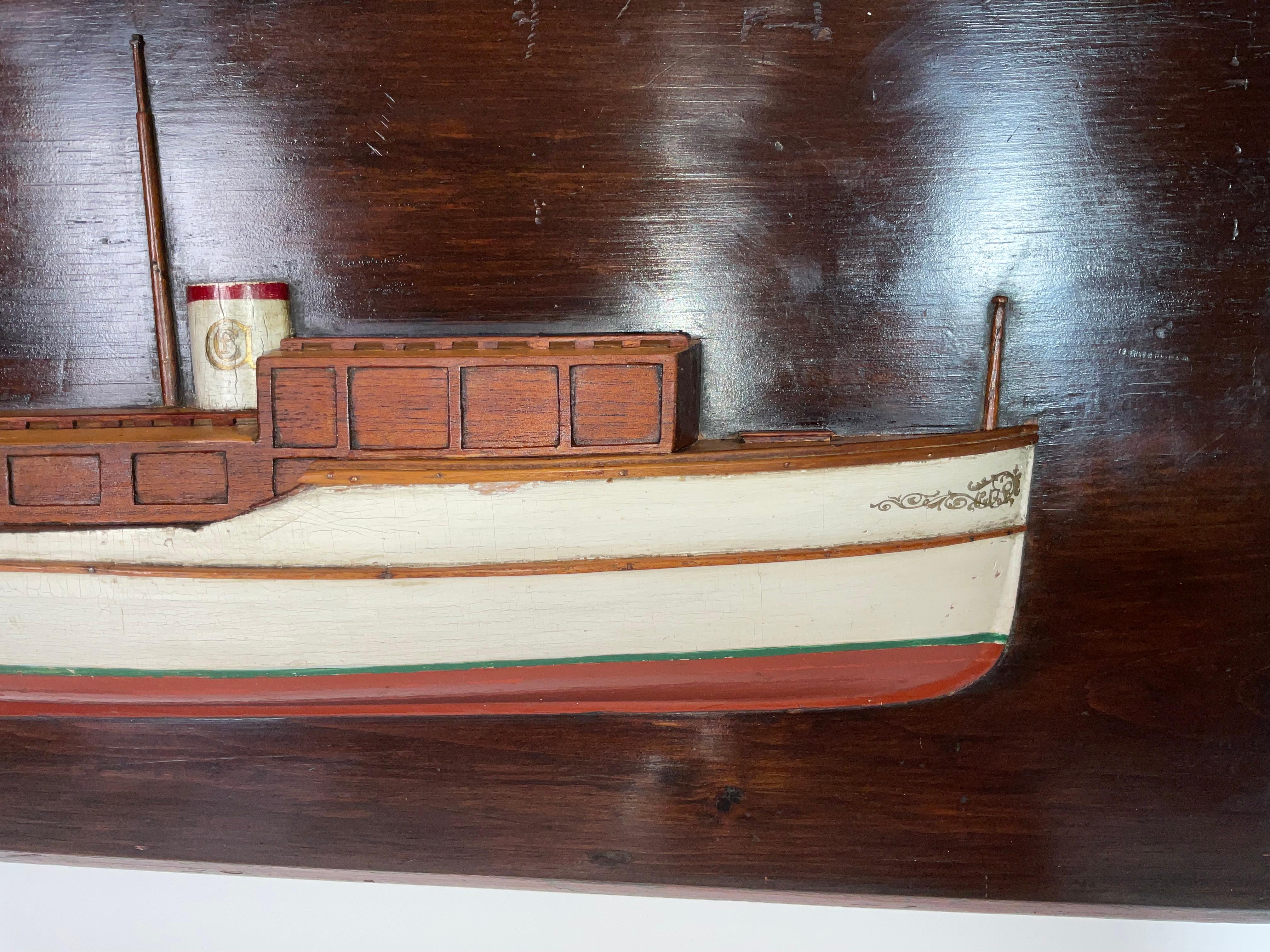 Début du 20ème siècle Flat Top Motor Yacht Half Model of a Trumpy en vente