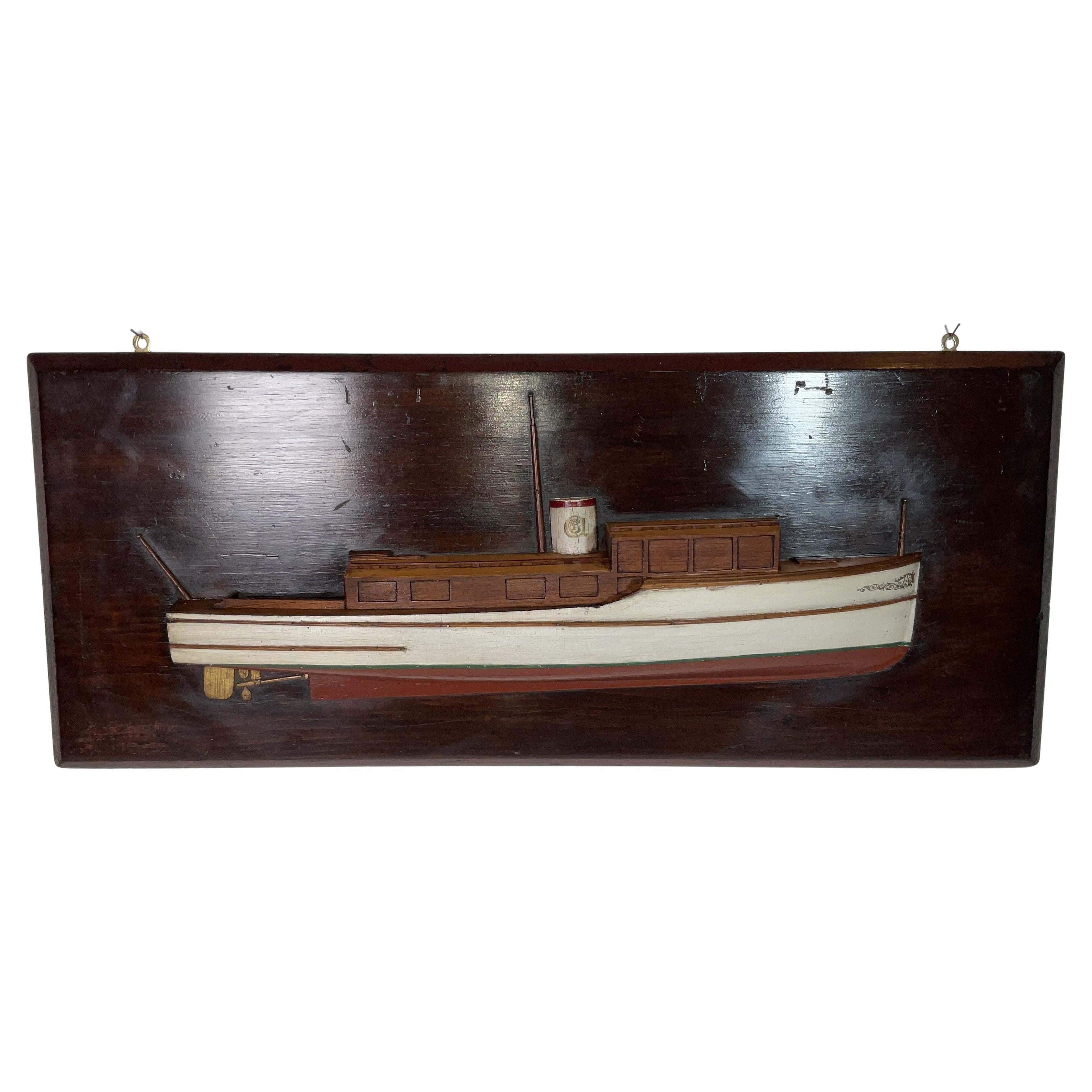 Flat Top Motor Yacht Half Model of a Trumpy