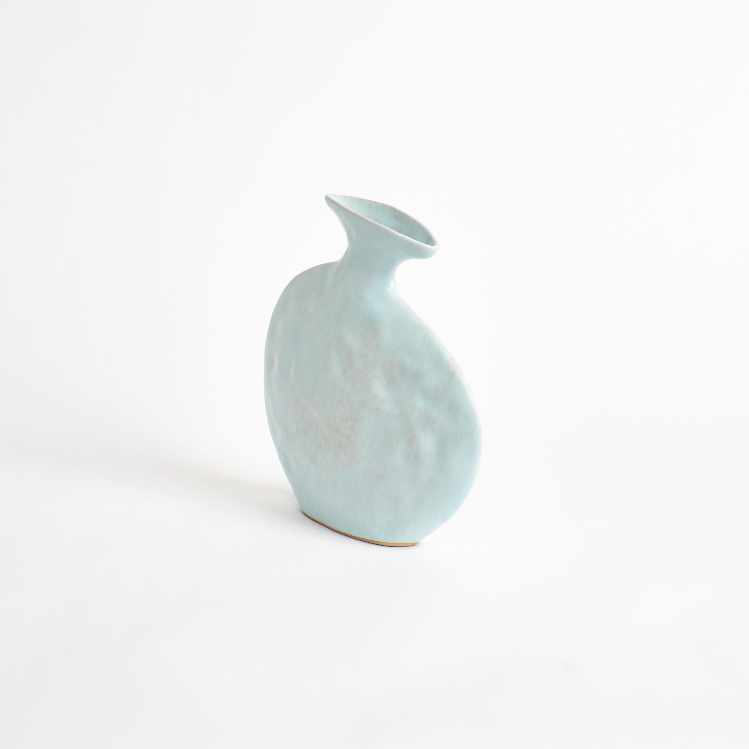Modern Flat Vase Project by 213A - Baby blue For Sale
