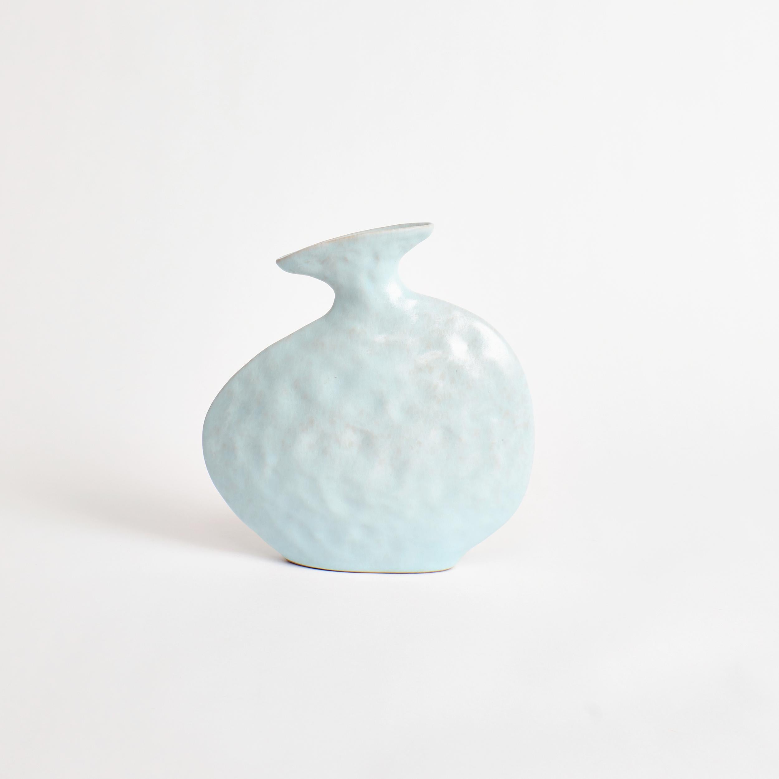 Glazed Flat Vase Project by 213A - Baby blue For Sale